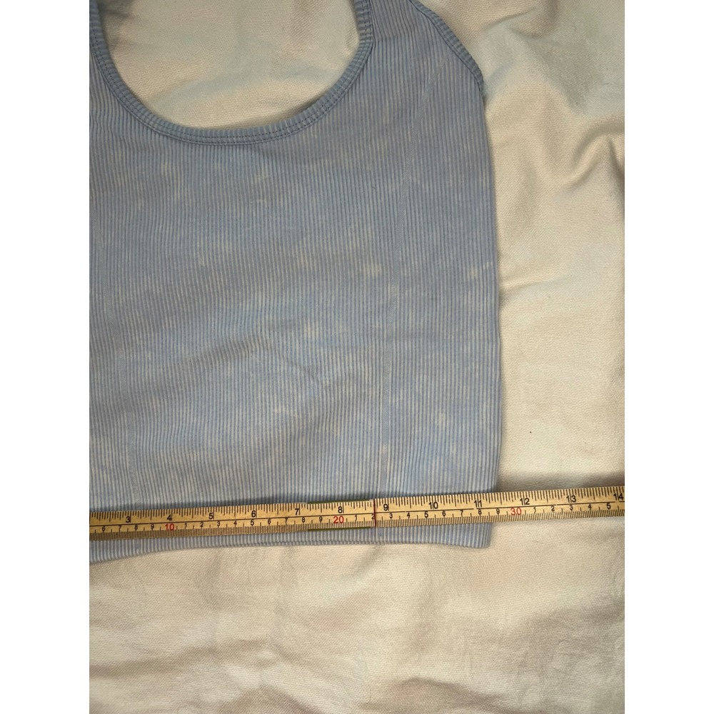 American Eagle Outfitters Ribbed Halter‎ Top Sleeveless Blue Medium - Picture 5 of 6
